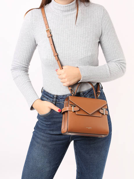 Cross Body Tas S Emily Grainé Leder Le tanneur Bruin emily TEMI1006 ander zicht 1