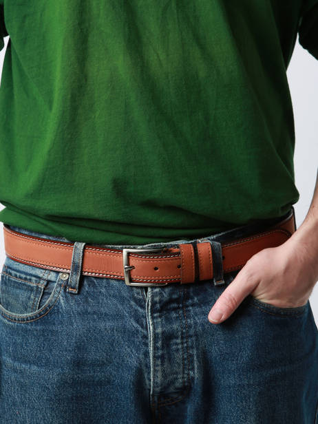 Verstelbare Herenriem Jean Petit prix cuir Bruin belt 3709-35 ander zicht 1