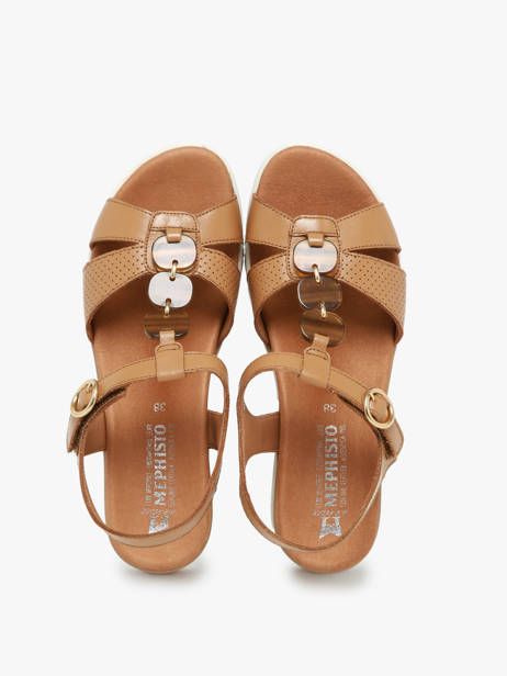 Sandalen Met Sleehak Uit Leder Mephisto Bruin women P5144703 ander zicht 4
