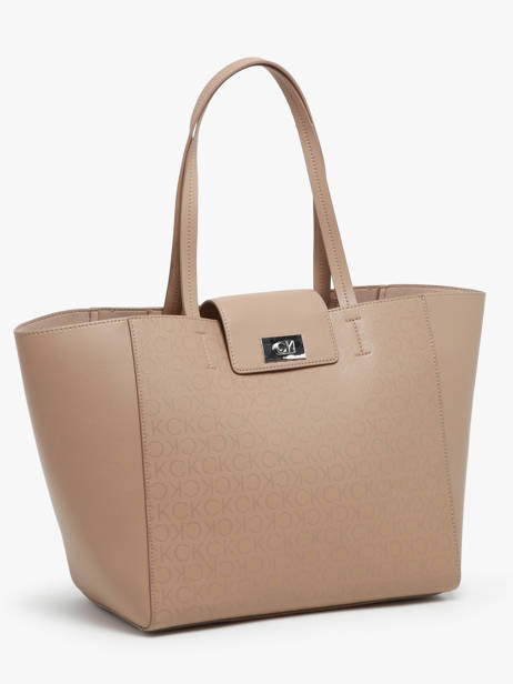 Handtas Ck Push Gerecycleerd Polyester Calvin klein jeans Bruin ck push K612147 ander zicht 2