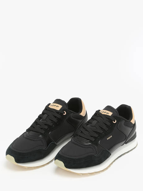 Damessneakers New York Leder Hoff Zwart accessoires 25503-29 ander zicht 2