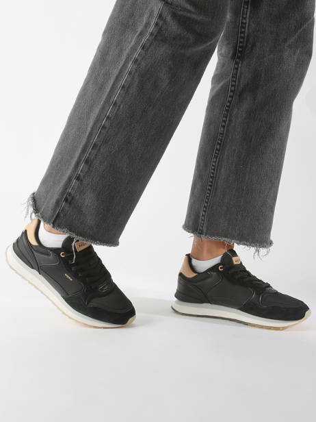 Damessneakers New York Leder Hoff Zwart accessoires 25503-29 ander zicht 1