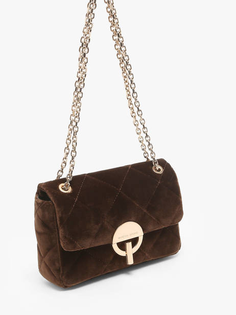 Cross Body Tas Moon Fluweel Vanessa bruno Bruin moon 42V40533 ander zicht 2