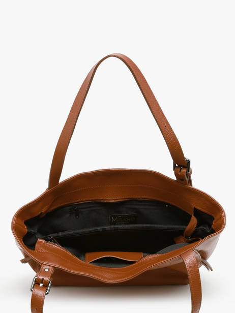 Schoudertas Caviar Leder Milano Bruin caviar CA24065 ander zicht 3