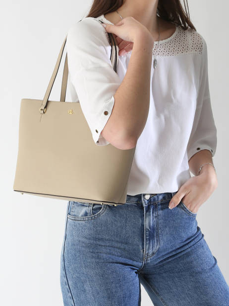 Schoudertas Medium Karly Leder Lauren ralph lauren Beige karly 31924351 ander zicht 1