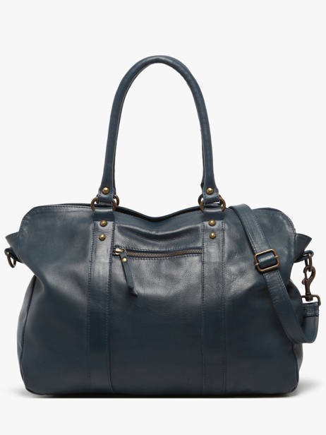 Schoudertas Cow Leder Basilic pepper Blauw cow BCOW78 ander zicht 4