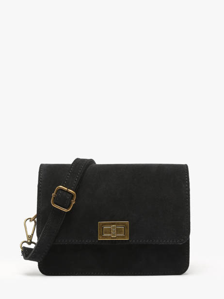 Cross Body Tas Velvet Leder Milano Zwart velvet VE24115