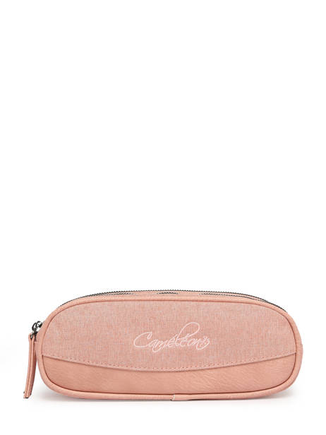 Pennenzak 2 Compartimenten Cameleon Roze vintage color - VIC-TROU ander zicht 3
