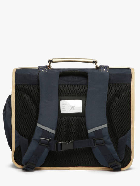 Boekentas Kinderen 3 Compartimenten Cameleon Blauw vintage fantasy CA41 ander zicht 4