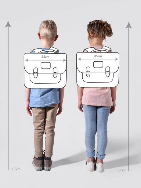 Boekentas Voor Kinderen 2 Compartimenten Cameleon Oranje vintage urban CA35 ander zicht 1
