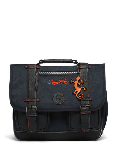 Boekentas Voor Kinderen 2 Compartimenten Cameleon Oranje vintage urban CA35 ander zicht 6
