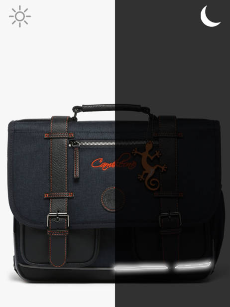 Boekentas Voor Kinderen 2 Compartimenten Cameleon Oranje vintage urban CA35 ander zicht 7