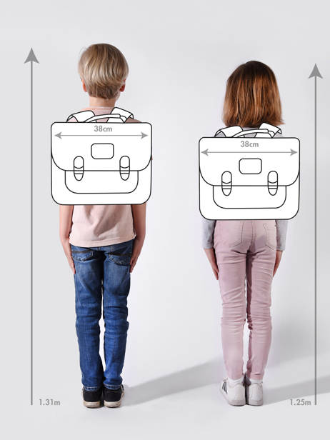 Boekentas Kinderen 2 Compartimenten Cameleon Bruin vintage urban CA38 ander zicht 1