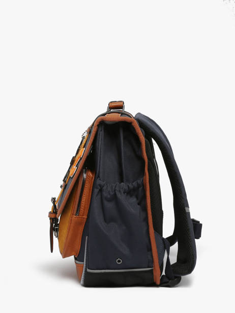 Boekentas Kinderen 2 Compartimenten Cameleon Bruin vintage urban CA38 ander zicht 2
