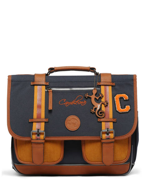 Boekentas Kinderen 2 Compartimenten Cameleon Bruin vintage urban CA38 ander zicht 6