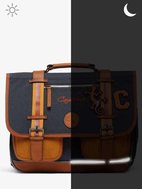 Boekentas Kinderen 2 Compartimenten Cameleon Bruin vintage urban CA38 ander zicht 7