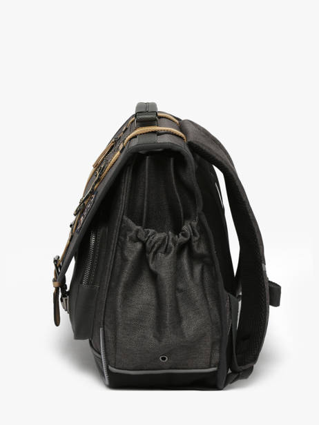Boekentas Kinderen 3 Compartimenten Cameleon Grijs vintage urban CA41 ander zicht 2