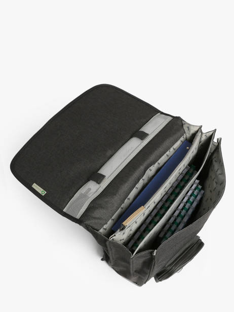 Boekentas Kinderen 3 Compartimenten Cameleon Grijs vintage urban CA41 ander zicht 3