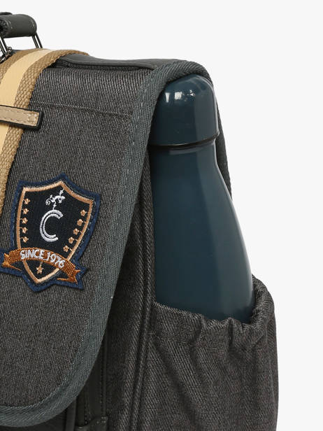 Boekentas Kinderen 3 Compartimenten Cameleon Grijs vintage urban CA41 ander zicht 5