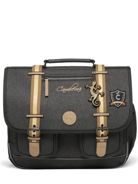 Boekentas Kinderen 3 Compartimenten Cameleon Grijs vintage urban CA41 ander zicht 6