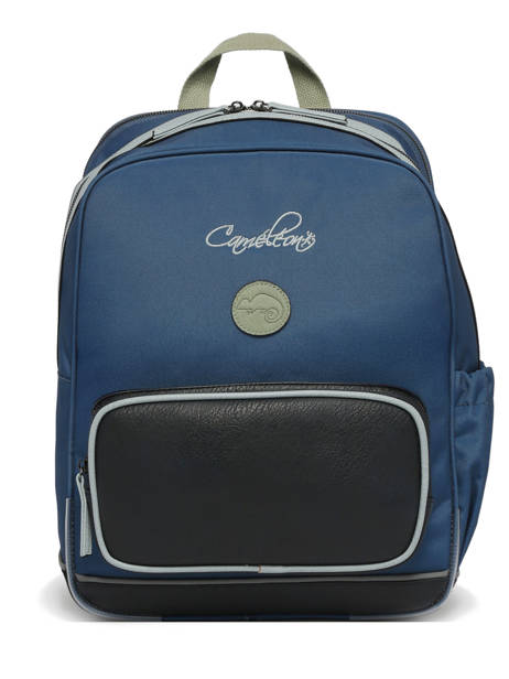 Rugzak 2 Compartimenten Cameleon Blauw vintage urban SO40 ander zicht 7