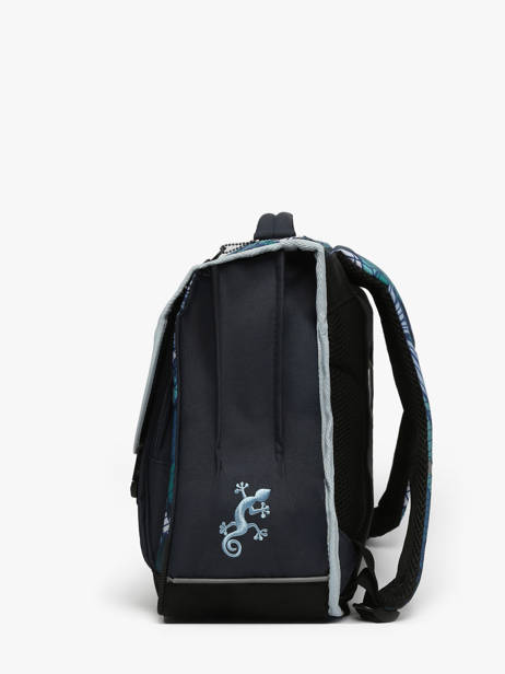 Boekentas Kind 3 Compartimenten Cameleon Blauw actual CA41 ander zicht 2