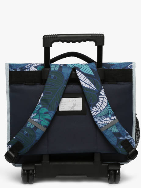 Boekentas Op Wieltjes Kind 3 Compartimenten Cameleon Blauw actual CR41 ander zicht 4