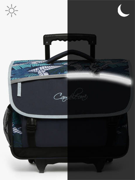 Boekentas Op Wieltjes Kind 3 Compartimenten Cameleon Blauw actual CR41 ander zicht 8