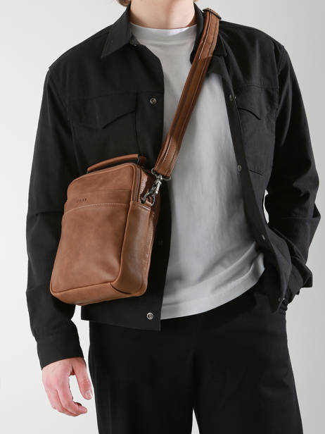 Cross Body Tas Spider Leder Etrier Bruin spider ESPI732M ander zicht 1