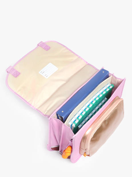 Boekentas 2 Compartimenten Stones and bones Roze girls G ander zicht 3