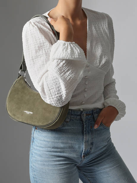 Cross Body Tas Suede Leder Lancaster Groen suede 81 ander zicht 1