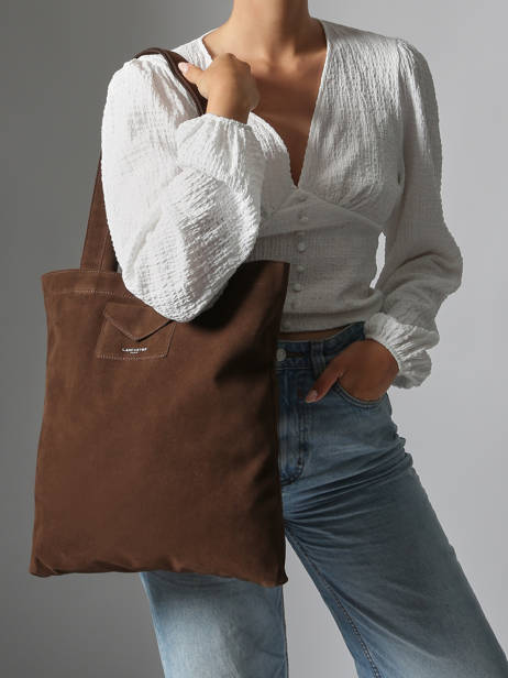 Schoudertas Suedine Kba Lancaster Bruin suedine kba 61 ander zicht 1