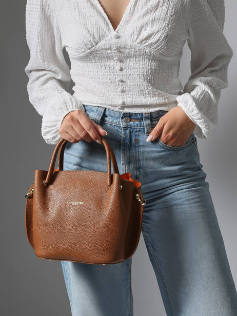 Handtas Foulonné Double Leder Lancaster Bruin foulonne double louisa 18 ander zicht 1