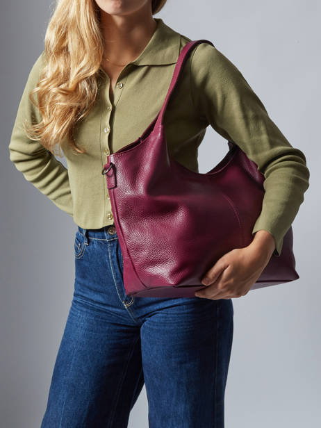 Schoudertas Caviar Leder Milano Violet caviar CA25061 ander zicht 1