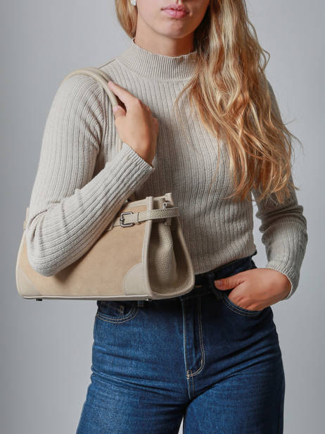 Schoudertas Velvet Caviar Leder Milano Beige velvet caviar VC25062 ander zicht 1