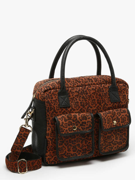 Cross Body Tas Dandy Leopard Leder Paul marius Bruin leopard DANDYLEO ander zicht 2