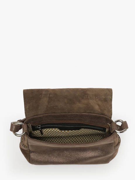 Cross Body Tas Vintage Leder Mila louise Bruin vintage 3677XV ander zicht 3