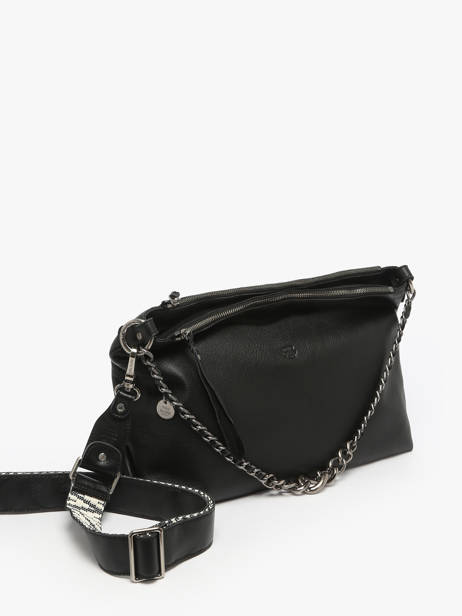 Cross Body Tas Vintage Leder Mila louise Zwart vintage 3822C ander zicht 2