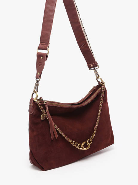 Cross Body Tas Vintage Leder Mila louise Beige vintage 3822VC ander zicht 2