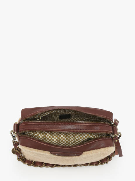 Cross Body Tas Vintage Leder Mila louise Beige vintage 23673TC ander zicht 3