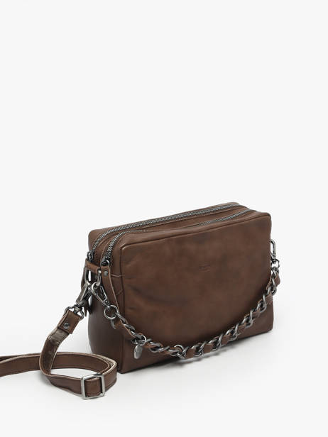 Cross Body Tas Vintage Leder Mila louise Bruin vintage 23673LC ander zicht 2