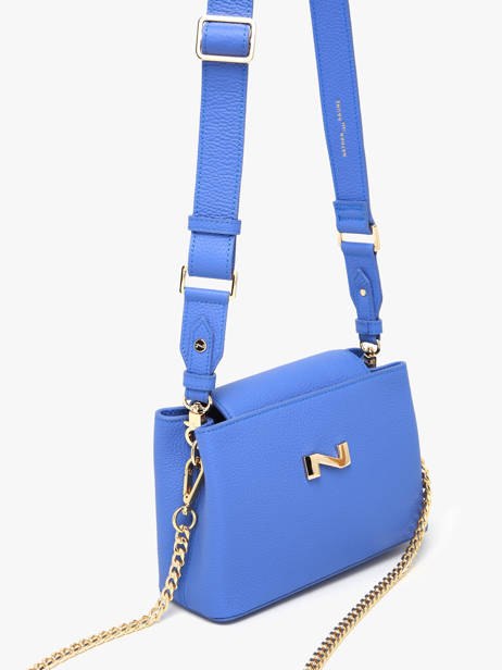 Cross Body Tas Poppy Leder Nathan baume Blauw eden 2 ander zicht 2