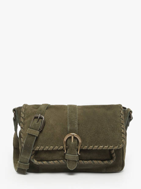 Cross Body Tas Jenny Leder Pieces Groen jenny 17160093