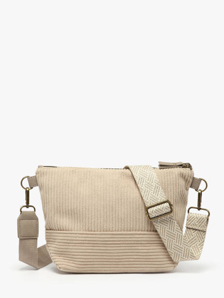 Cross Body Tas Velours Le voyage en panier Beige velours AHP239 ander zicht 4