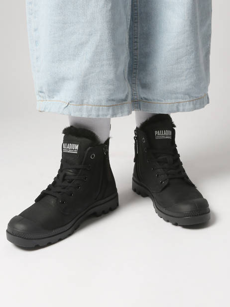 Enkellaarsjes Pampa Hi Zip Wl Uit Leder Palladium Zwart women 95982010 ander zicht 1