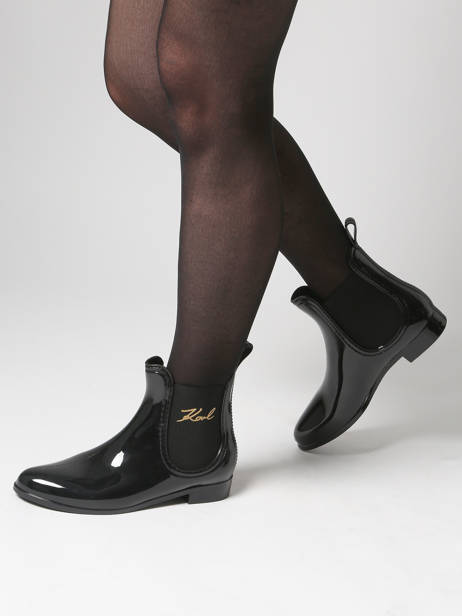 Regen Enkellaarsjes Kalosh Ii Karl lagerfeld Zwart women KL94775 ander zicht 1