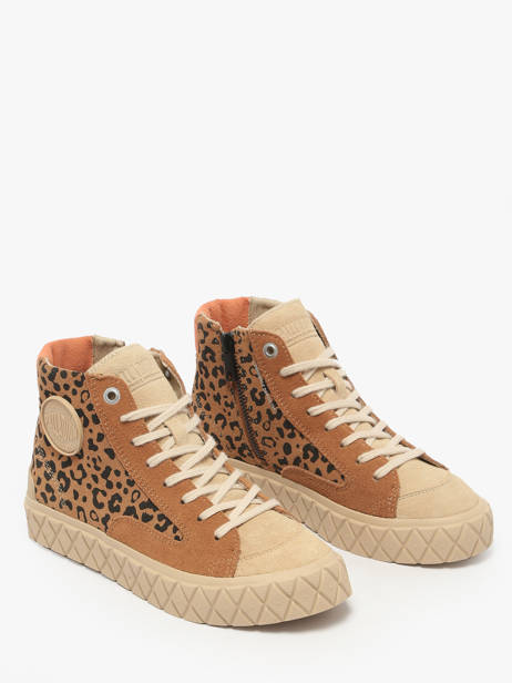 Sneakers Uit Leder Palladium Bruin women 74320234 ander zicht 1