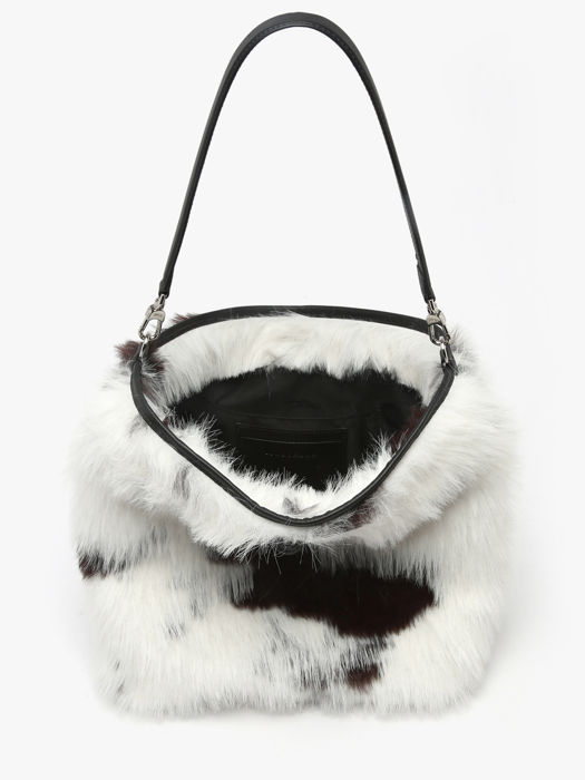 Longchamp Roseau toile fourrure Longchamp Wit