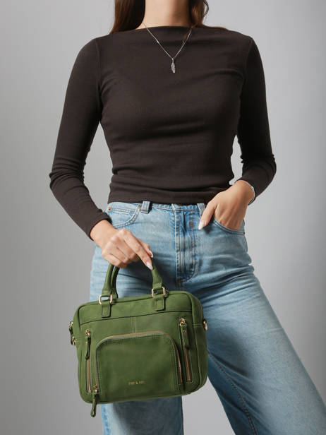 Cross Body Tas Baby Macy Leder Nat et nin Groen vintage BABYMACY ander zicht 1