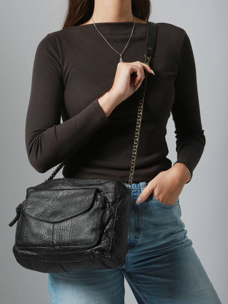 Cross Body Tas Naina Leder Pieces Zwart naina 17122474 ander zicht 1